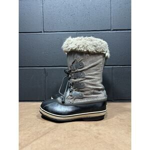 Sorel Gray Leather Mid Calf Snow Boots Women’s Sz 6.5